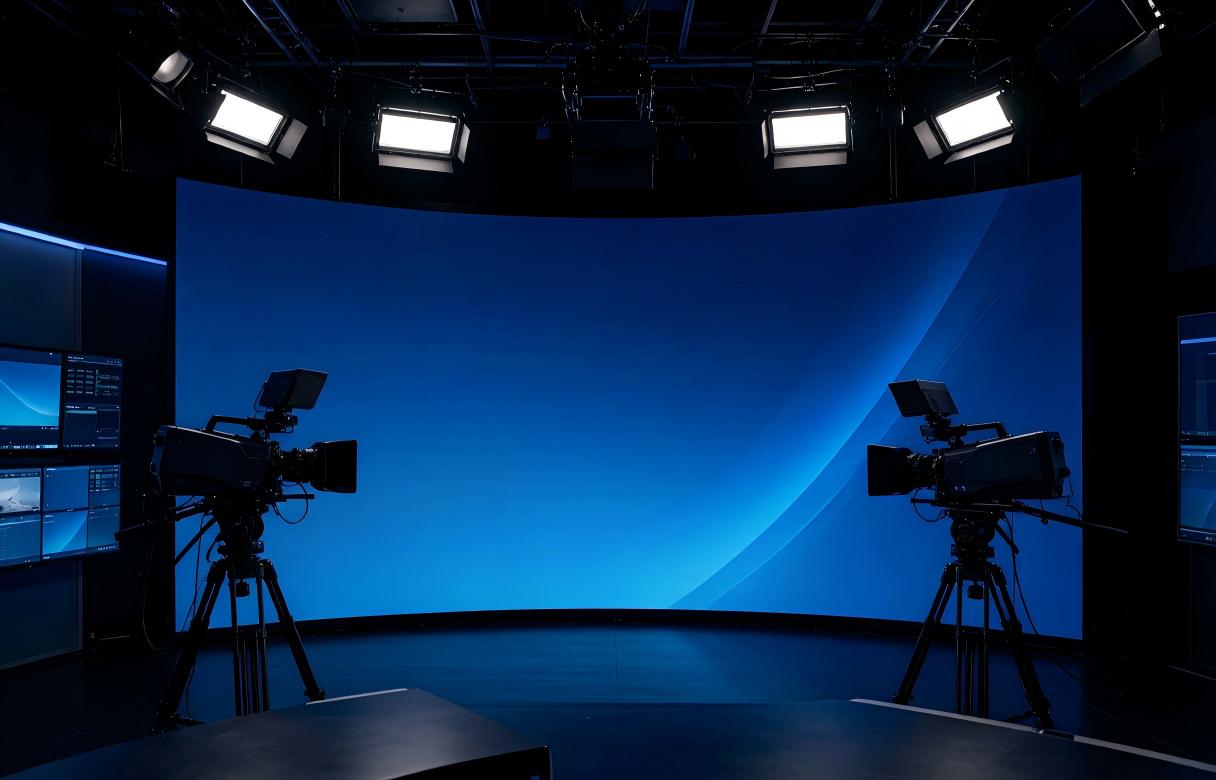 Broadcast studio with NovaVista LED wall